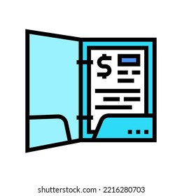 vector de icono de color de carpeta de trabajo. signo de carpeta de trabajo. ilustración de símbolo aislado