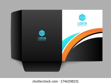 Carpeta de trabajo, plantilla de portada de diseño, diseño de texto y fotos, portada de concepto universal para un catálogo, folleto, folleto, banners, fondo vectorial.