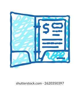 business folder doodle icon sketch vector. business folder sign. isolated symbol illustration