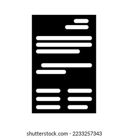 vector de icono de glifo de carpeta de negocio. signo de carpeta de trabajo. ilustración de símbolo aislado