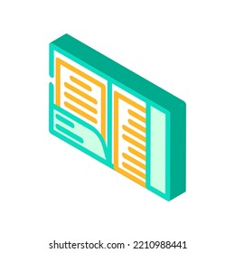 vector de icono isométrico de carpeta de negocio. signo de carpeta de trabajo. ilustración de símbolo aislado
