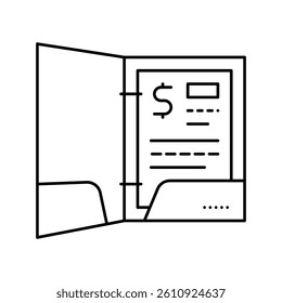 business folder line icon vector. business folder sign. isolated contour symbol black illustration