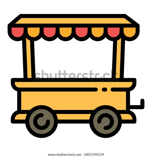 Business food cart\
icon. Outline business food cart vector icon for web design\
isolated on white\
background