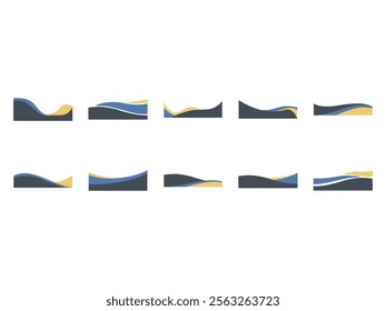 Business Footer Wave Element Set