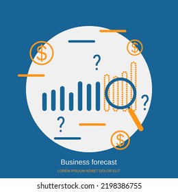 Business forecast flat design style vector concept illustration