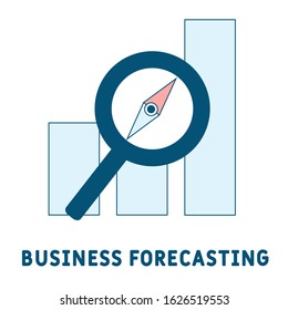 Business Forecasting icon. 
Business analysis illustration on white isolated background. Analytics financial forecast sign concept.
Pixel perfect Business Forecasting icon for web design, apps.
