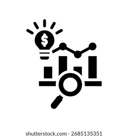 Business Forecasting Icon Glyph Vector Illustration