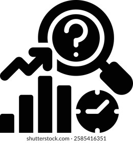 Business Forecasting, Business Prediction Glyph Solid Icon