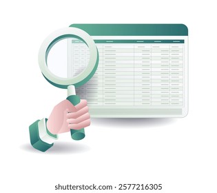Business form analysis management concept illustration
