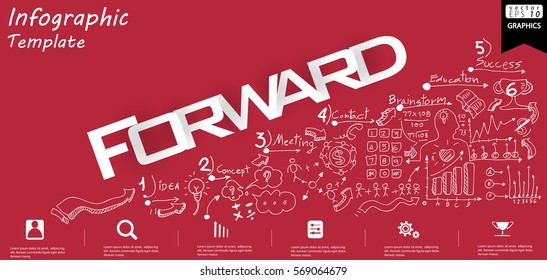 Business Forward text modern Idea and Concept Vector illustration Infographic template with icon.