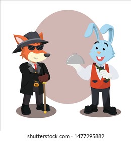business fox are being served vector illustration