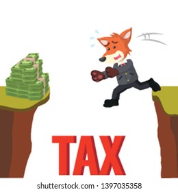 business fox falling to pit