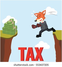 business fox falling to pit