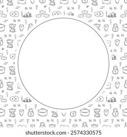 business frame. doodle startup circle frame. hand drawn business frame background. startup background
