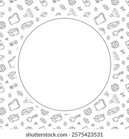 business frame. doodle startup circle frame. hand drawn business frame background. startup background