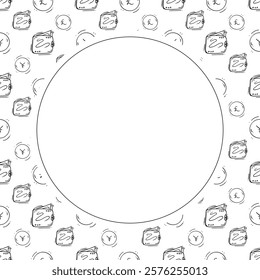 business frame. doodle startup circle frame. hand drawn business frame background. startup background