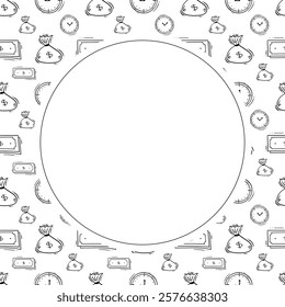 business frame. doodle startup circle frame. hand drawn business frame background. startup background