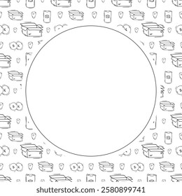 business frame. doodle startup circle frame. hand drawn business frame background. startup background