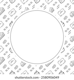 business frame. doodle startup circle frame. hand drawn business frame background. startup background