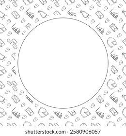 business frame. doodle startup circle frame. hand drawn business frame background. startup background