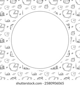 business frame. doodle startup circle frame. hand drawn business frame background. startup background