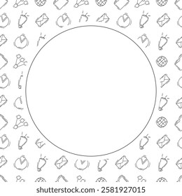 business frame. doodle startup circle frame. hand drawn business frame background. startup background