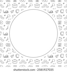 business frame. doodle startup circle frame. hand drawn business frame background. startup background