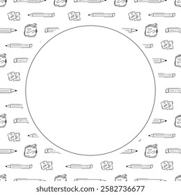 business frame. doodle startup circle frame. hand drawn business frame background. startup background