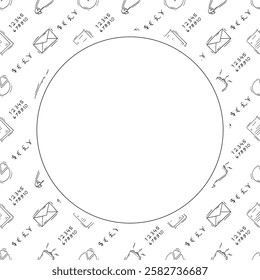 business frame. doodle startup circle frame. hand drawn business frame background. startup background