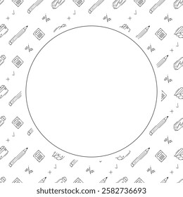 business frame. doodle startup circle frame. hand drawn business frame background. startup background