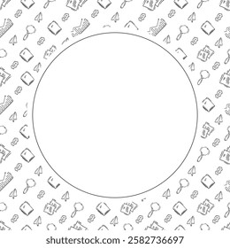 business frame. doodle startup circle frame. hand drawn business frame background. startup background