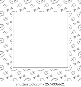 business frame. doodle startup square frame. hand drawn business frame background. startup background