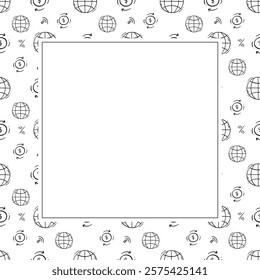 business frame. doodle startup square frame. hand drawn business frame background. startup background