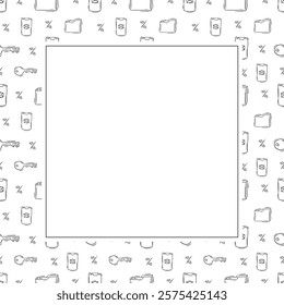 business frame. doodle startup square frame. hand drawn business frame background. startup background