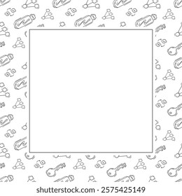 business frame. doodle startup square frame. hand drawn business frame background. startup background