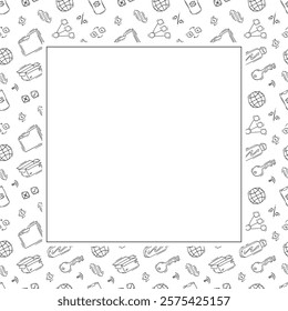 business frame. doodle startup square frame. hand drawn business frame background. startup background