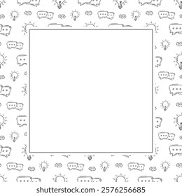 business frame. doodle startup square frame. hand drawn business frame background. startup background