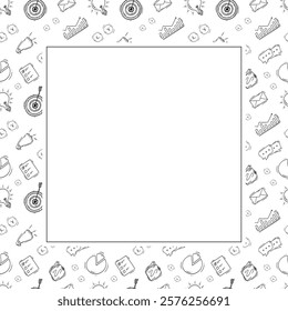 business frame. doodle startup square frame. hand drawn business frame background. startup background
