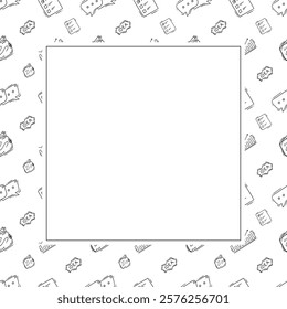 business frame. doodle startup square frame. hand drawn business frame background. startup background