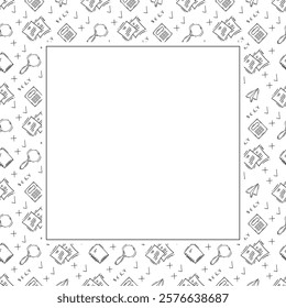 business frame. doodle startup square frame. hand drawn business frame background. startup background