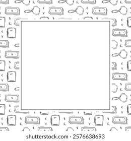 business frame. doodle startup square frame. hand drawn business frame background. startup background