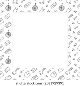 business frame. doodle startup square frame. hand drawn business frame background. startup background