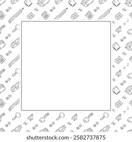 business frame. doodle startup square frame. hand drawn business frame background. startup background