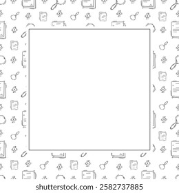 business frame. doodle startup square frame. hand drawn business frame background. startup background