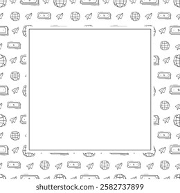business frame. doodle startup square frame. hand drawn business frame background. startup background