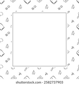 business frame. doodle startup square frame. hand drawn business frame background. startup background