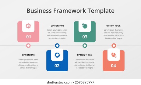 Business Framework Diagram Template for Strategy, Planning, and Process Visualization
