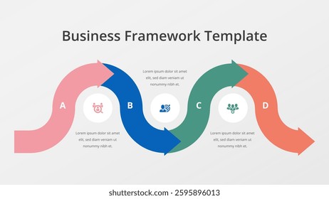 Business Framework Diagram Template for Strategy, Planning, and Process Visualization