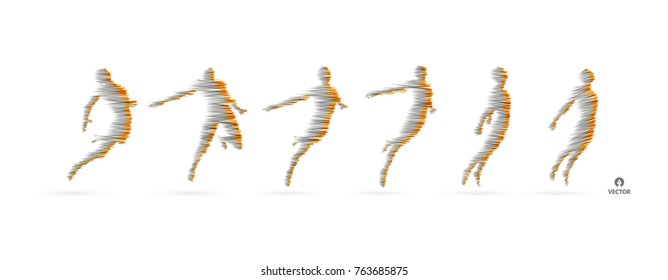 Business, freedom or happiness concept. 3d model of man. Human body model. Vector illustration.