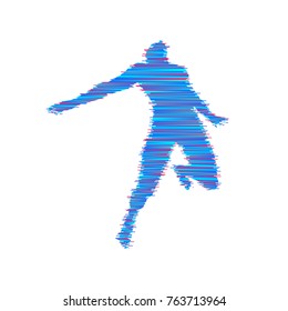 Business, freedom or happiness concept. 3d model of man. Human body model. Vector illustration.